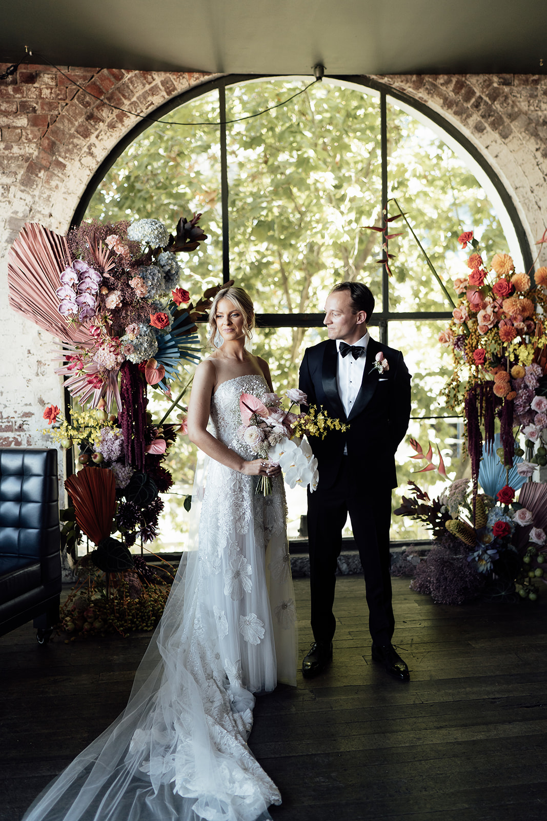 Bride and groom at the alter at panama dining room