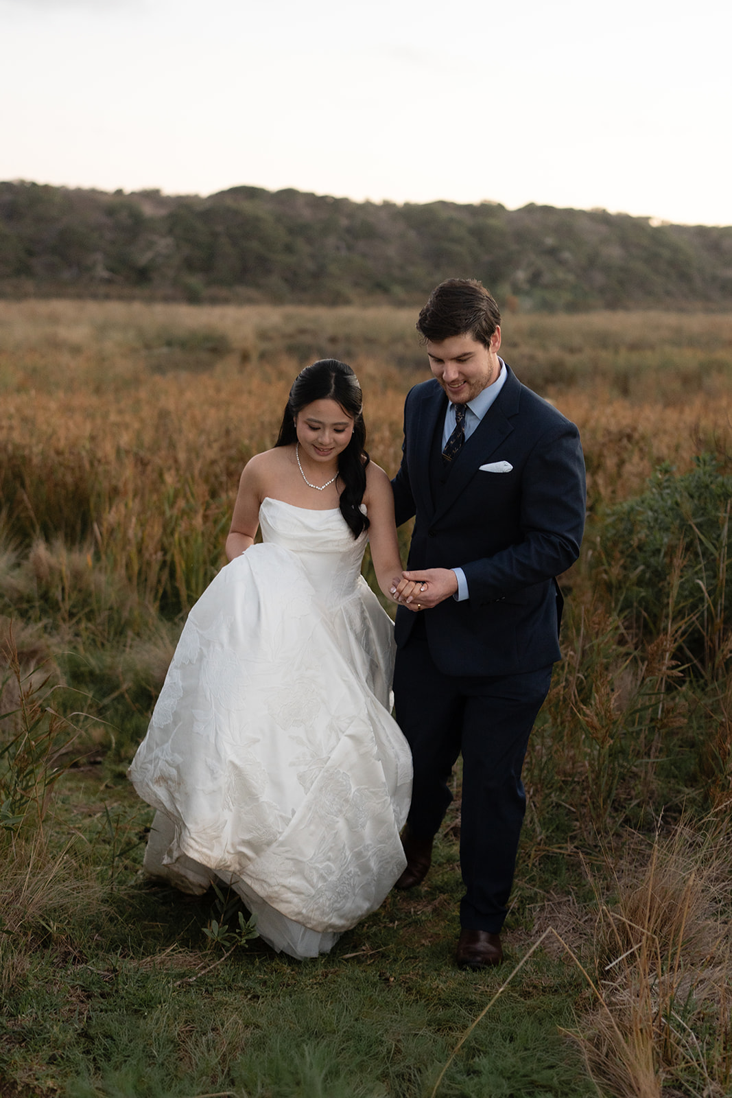 Couple walking on the great ocean road for their pre wedding photos