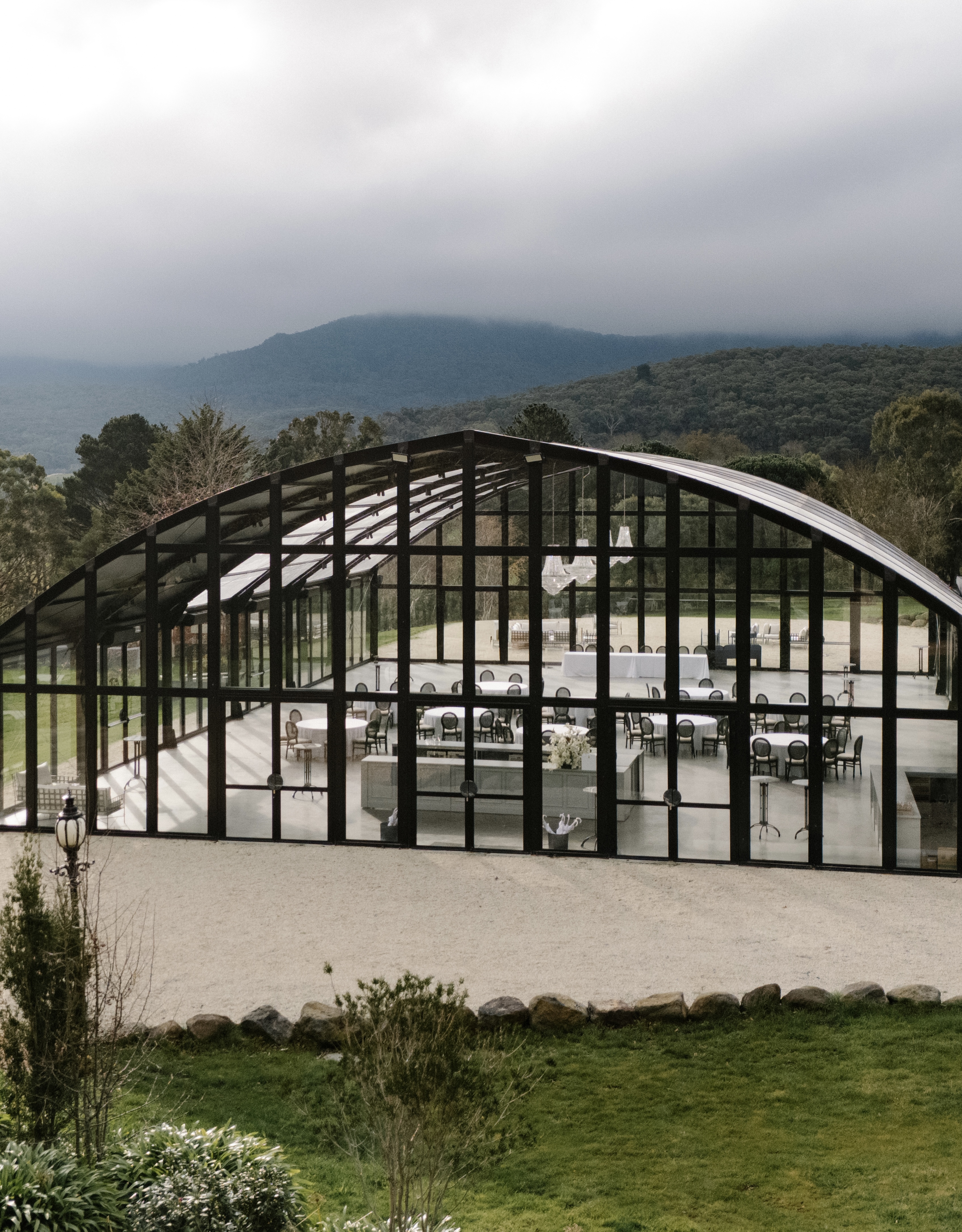 Glass atrium Alora Macedon Wedding Venue