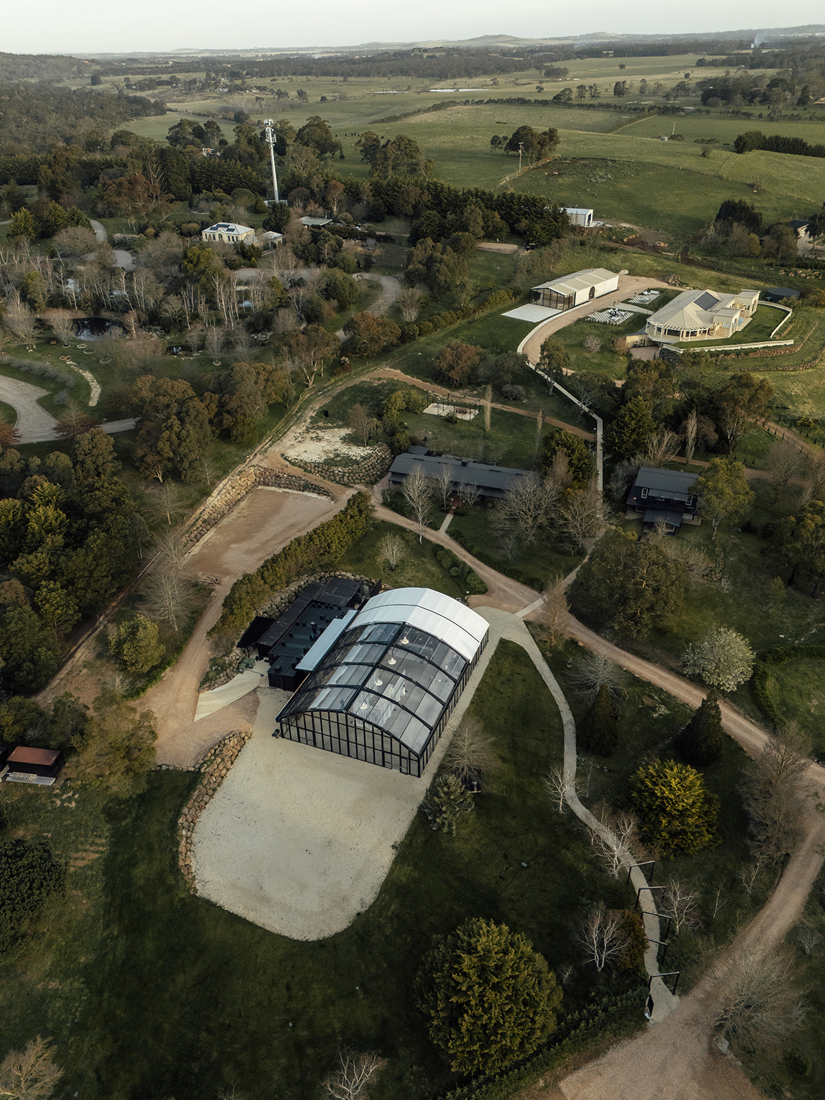 Alora Macedon wedding venue property from the air