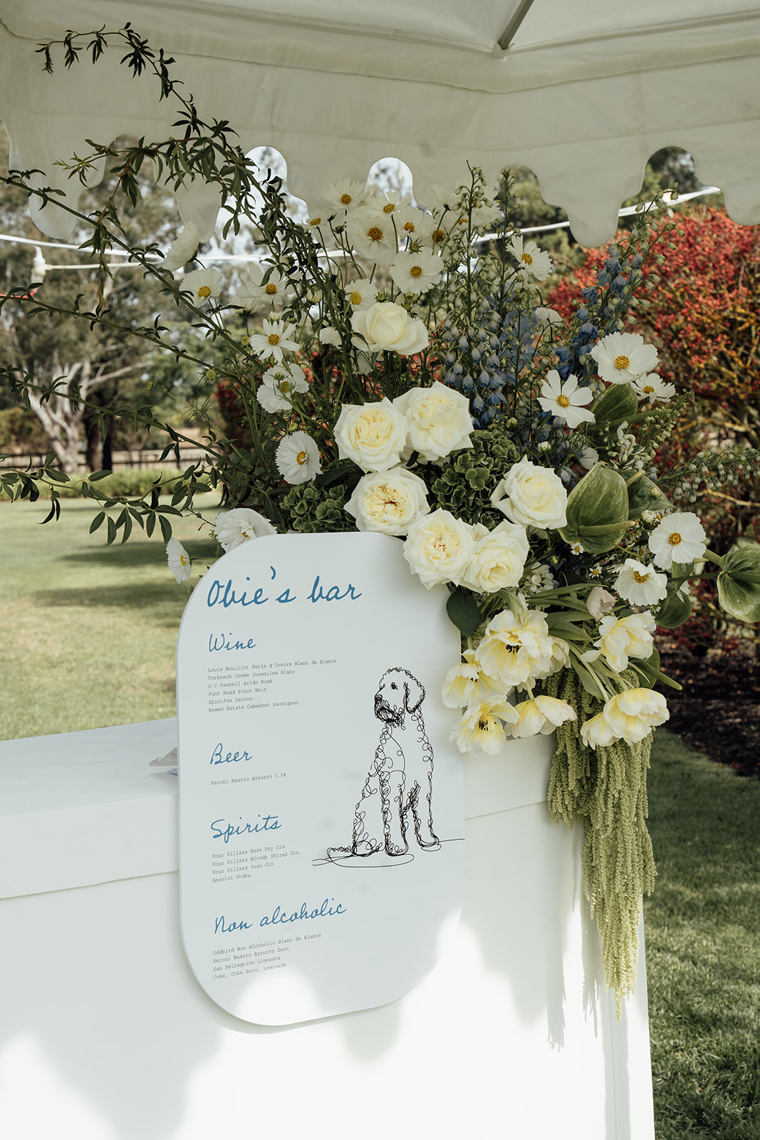 Outdoor bar at Rosemont Homestead wedding venue